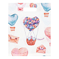 Подарочный пакет с сердечками на воздушном шаре Сима-Ленд 4668406 (31×40 см)