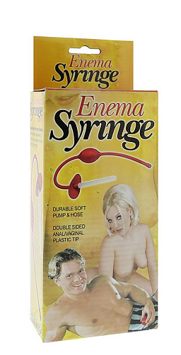 Красный анально-вагинальный омыватель с грушей Seven Creations 2K387-BX