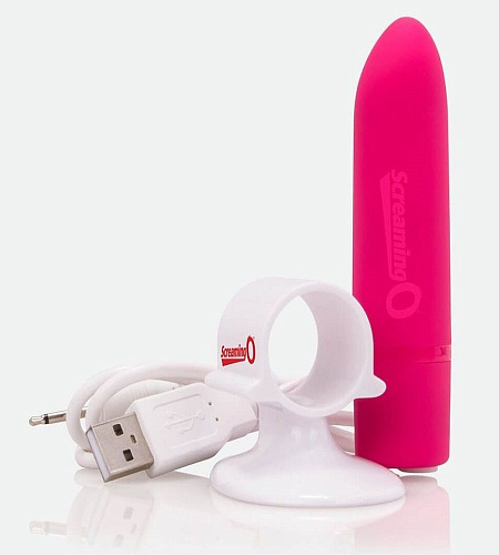 Гладкий мини-вибратор Screaming O Charged Positive APV-101 (10 см)