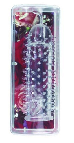 Прозачная удлиняющая закрытая насадка с шипиками Baile BI-010045T-0702 (15 см)