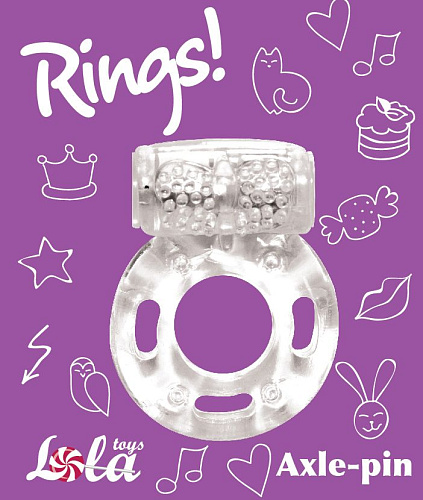 Прозрачное эрекционное кольцо с вибрацией Lola toys Rings Axle-pin 0114-80Lola
