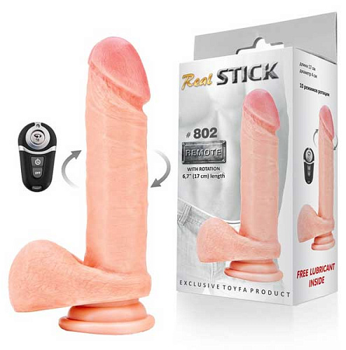 Перезаряжаемый телесный ротатор с пультом ДУ ToyFa RealStick #802 968002 (17 см)