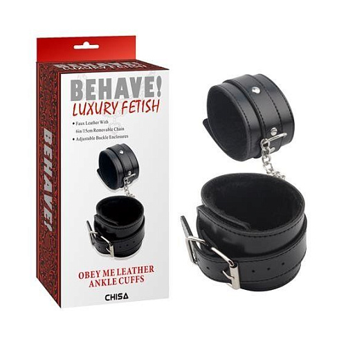 Чёрные поножи Chisa Obey Me Leather Ankle Cuffs CN-632185572