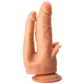 Фаллоимитатор на присоске для тройной стимуляции телесного цвета LOVETOY (А-Полимер) 104900 (17 см)