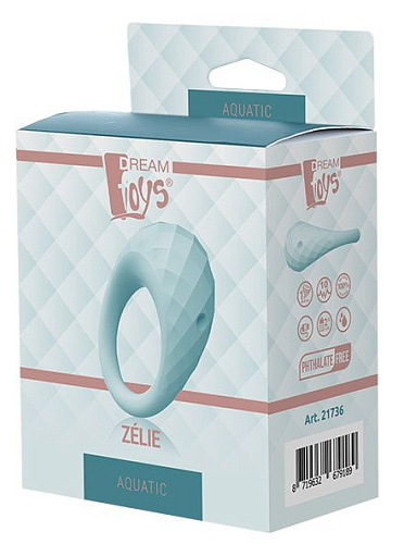 Голубое эрекционное виброкольцо Dream Toys ZELIE 21736