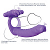 Фиолетовое эрекционное кольцо для двойного проникновения Pipedream Silicone Double Penetrator Rabbit PD5819-12