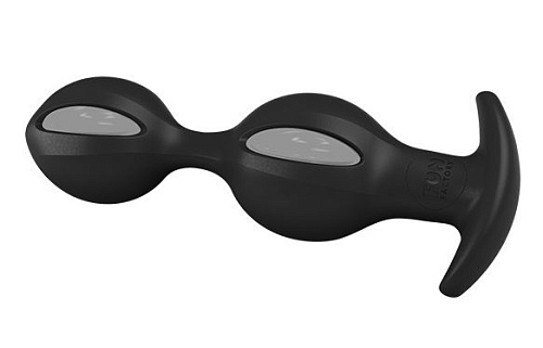 Чёрно-серые анальные шарики Fun Factory B Balls Duo 39008 (12,5 см)
