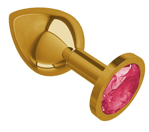 Золотистая средняя пробка с малиновым кристаллом Сумерки богов 520-02 crimson-DD (8,5 см)