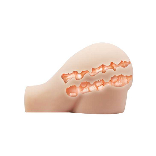 Телесные вагина и анус с вибрацией в позиции догги-стайл Baile BM-009190Z-1