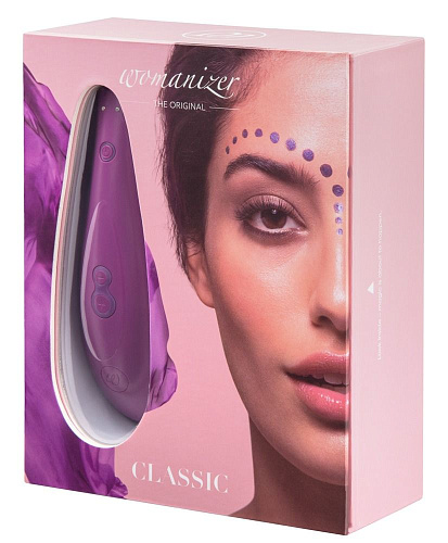 Фиолетовый бесконтактный клиторальный стимулятор Womanizer Classic 0593400