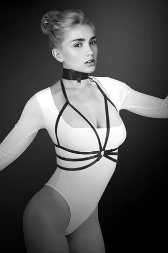 Чёрная упряжь на грудь Bijoux Pour Toi Julia 606903