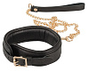 Чёрный кожаный ошейник с поводком Orion Leather Collar and Leash 20306671001