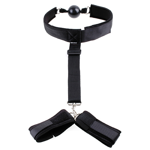 Черные фиксаторы Gag   Wrist Restraint Pipedream PD2178-23