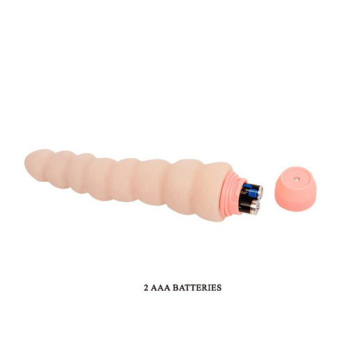 Гнущийся телесного цвета вибратор с хребтом Baile BW-007102G-1002 (18,2 см)