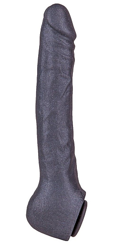 Чёрная фаллическая насадка LOVETOY (А-Полимер) BLACK BENT 3 132604 (18 см)