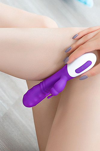 Фиолетовый вибратор с пульсирующими шариками JOS TATY 783001 (21,5 см)