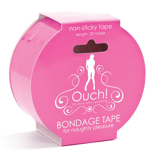 Нежно-розовая лента для связывания Bondage Tape Shots Media BV OUBT002PNK