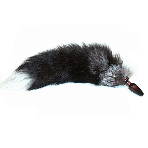 Анальная пробка с хвостом чернобурки Wild Lust BF60black/silver fox