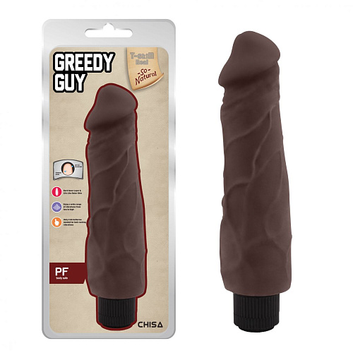 Коричневый вибратор-реалистик Chisa Greedy Guy CN-711703574 (24 см)