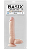 Телесный фаллоимитатор с мошонкой Pipedream Basix Rubber Works PD4230-21 (24,8 см)