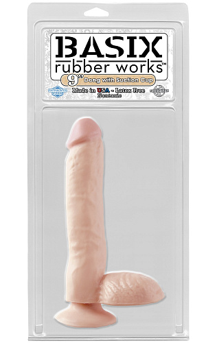 Телесный фаллоимитатор с мошонкой Pipedream Basix Rubber Works PD4230-21 (24,8 см)