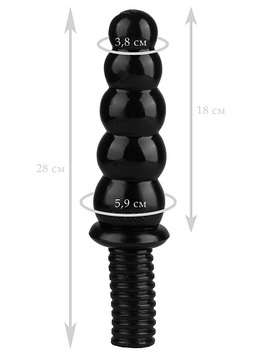 Чёрный фантазийный фаллоимитатор Сумерки богов 1015-72 BX DD (28 см)