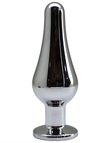 Серебристая анальная пробка с фиолетовым кристаллом Eroticon P3406M-04 (9,4 см)