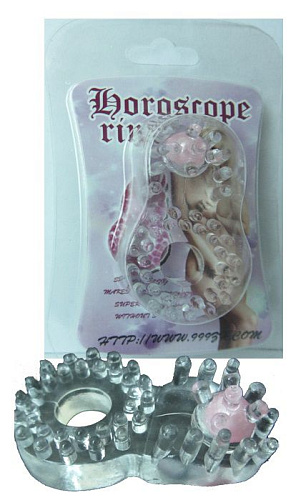 Прозрачное эрекционное кольцо со стимулятором клитора Sextoy 2011 00010-4