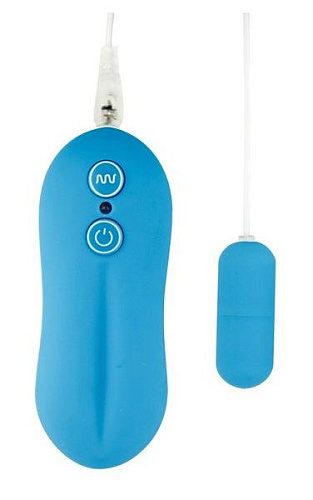 Голубая вибропуля с удобным пультом управления вибрацией Howells 10 Function Bullet 35006-blue