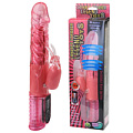 Красный вибромассажёр со стимуляцией клитора Baile BW-046432-0102 (28 см)