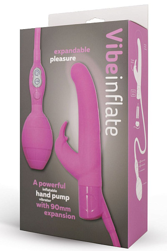 Розовый вибратор с клиторальным стимулятором и функцией расширения Seven Creations B0159R4SPG (15,5 см)