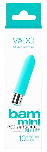 Бирюзовая вибропуля VeDO Bam Mini 05959770000 (9,5 см)