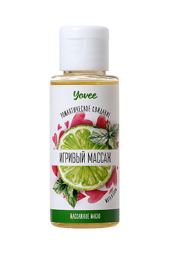 Масло для массажа с ароматом мяты и лайма ToyFa «Игривый массаж» 722110 (50 мл)