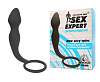 Чёрный силиконовый анальный стимулятор с колечком Bior toys SEM-55141 (15 см)