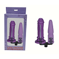 Фиолетовая двойная насадка для секс-машин на чёрном штофе MyWorld - DIVA 910773
