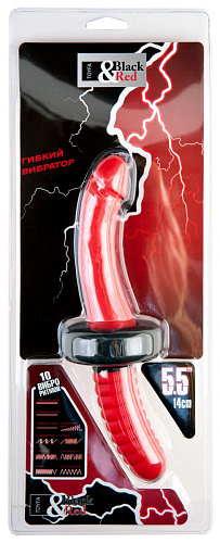 Красный двусторонний вибратор ToyFa 901336-9 (26 см)