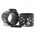 Чёрные наручи из кожи с пряжкой БДСМ арсенал 51007ars