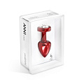 Красный анальный плаг с кристаллом в виде цветка DIOGOL Anni R Clover Red T1 Cristal 8120010066 (6 см)