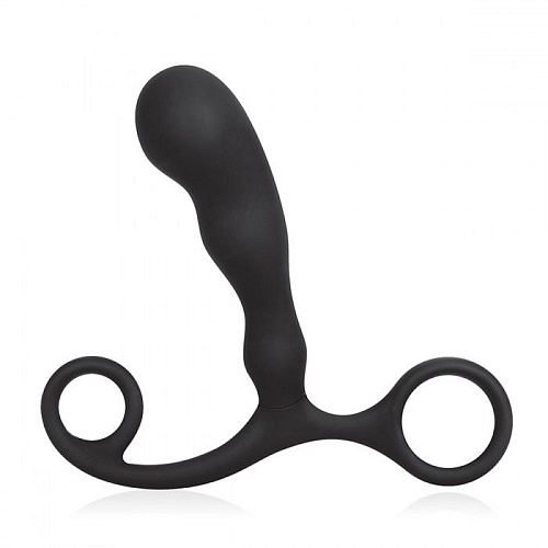 Чёрный силиконовый массажёр простаты BlueLine Prostate Gear BLM4007