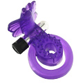 Фиолетовое эрекционное кольцо с вибрацией Seven Creations COCK BALL RING BUTTERFLY JELLY VIBE 06-019CPU BCD GP