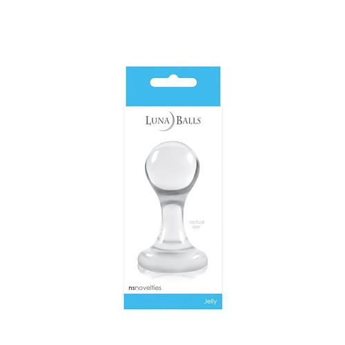 Прозрачная маленькая анальная пробка на присоске NS Novelties Luna Balls NSN-0502-41 (7,5 см)