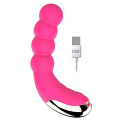Ярко-розовый силиконовый изогнутый вибромассажёр с 10 режимами вибрации Bior toys ST-40152-16