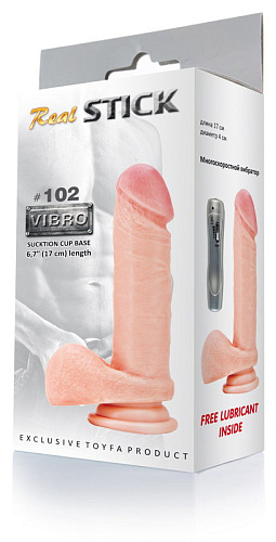 Вибратор-реалистик с 7 режимами вибрации телесного цвета ToyFa RealStick #102 961002 (17 см)