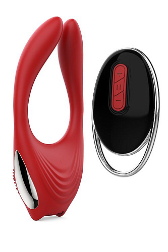 Красное эрекционное кольцо с пультом ДУ Dream Toys EROS 21629
