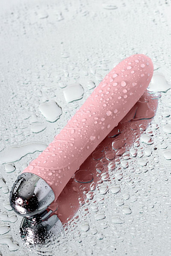 Розовый силиконовый вибратор с функцией нагрева и пульсирующими шариками ToyFa FAHRENHEIT 796005 (19 см)