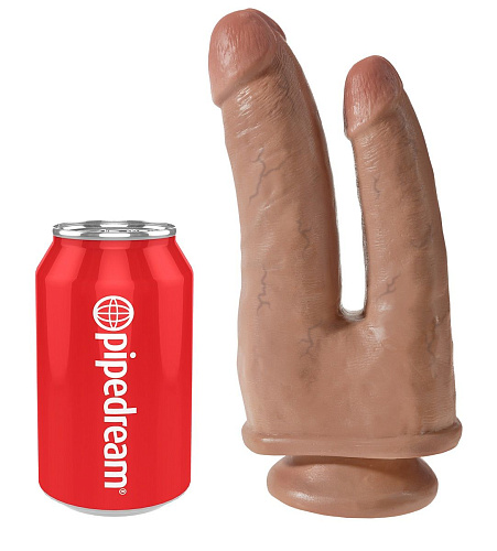 Анально-вагинальный фаллоимитатор-мулат кофейного цвета Pipedream Double Penetrator PD5512-22 (20,9 см)