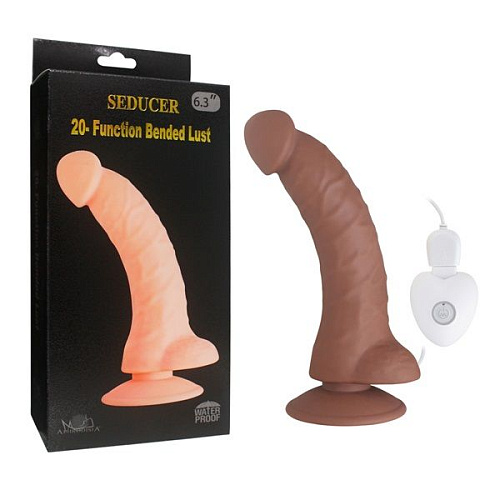 Коричневый вибратор Howells SEDUCER 20 Function Bended Lust 170311Brown (17,5 см)