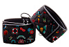 Чёрные наручи на цепочке Shots Media BV Printed Hand Cuffs Old School Tattoo Style OU446BLK
