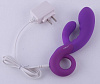 Фиолетовый рельефный вибромассажёр для точки G с клиторальным стимулятором Odeco Cupid OD-8109RV PURPLE
