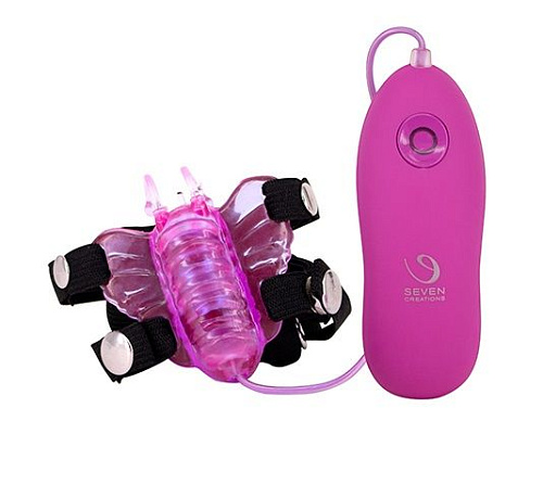 Лиловый клиторальный стимулятор в виде бабочки Seven Creations MICRO BUTTERFLY 15-125CLV ALV BX